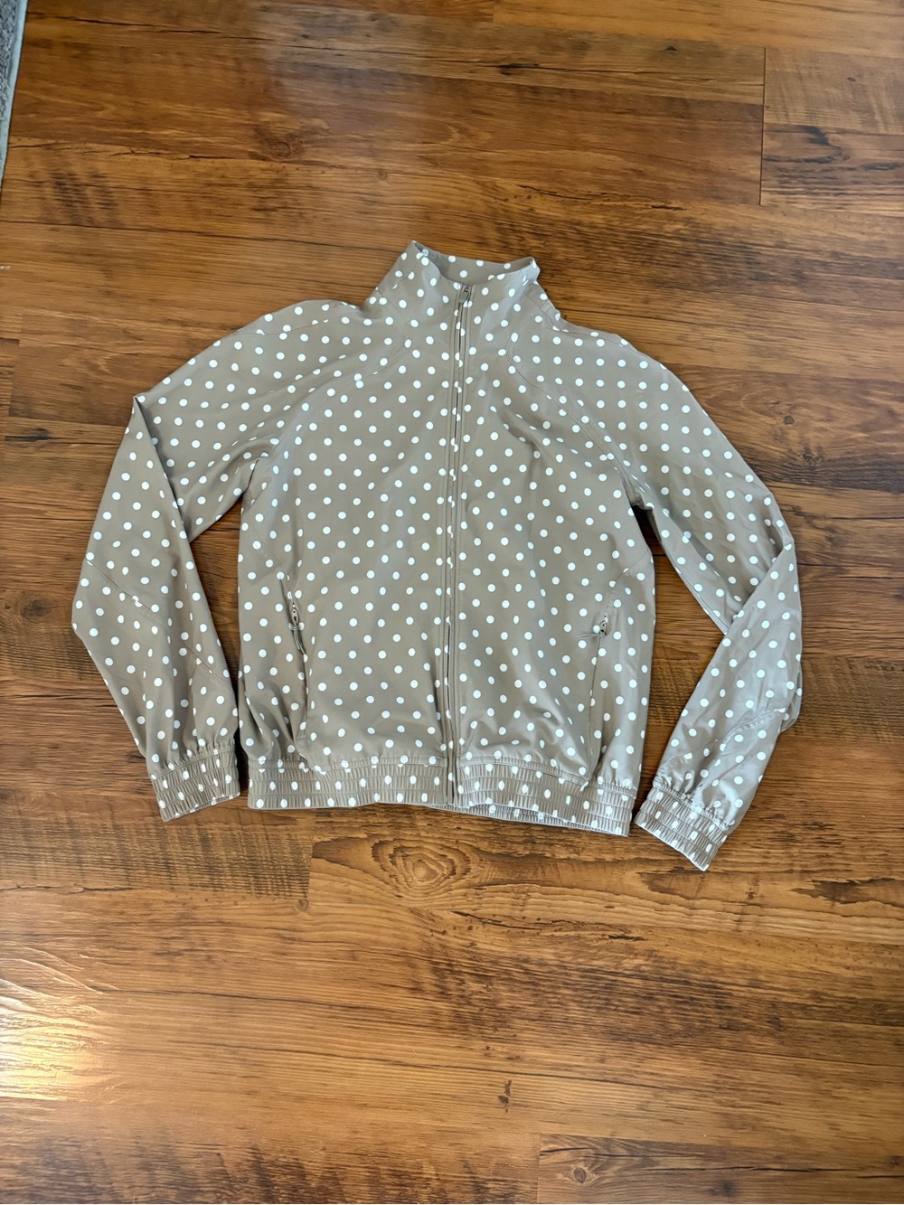lululemon athletica Taupe Polka Dot Zip Jacket